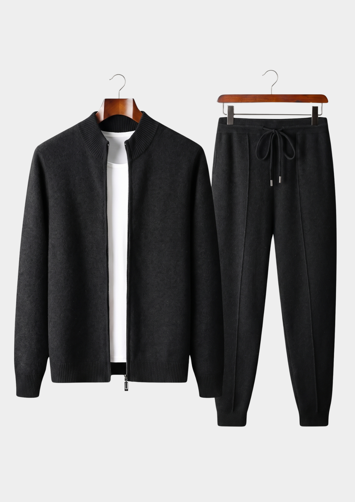 Pure Extra-Fine Merino Wool Black Luzzo Set | Roccella