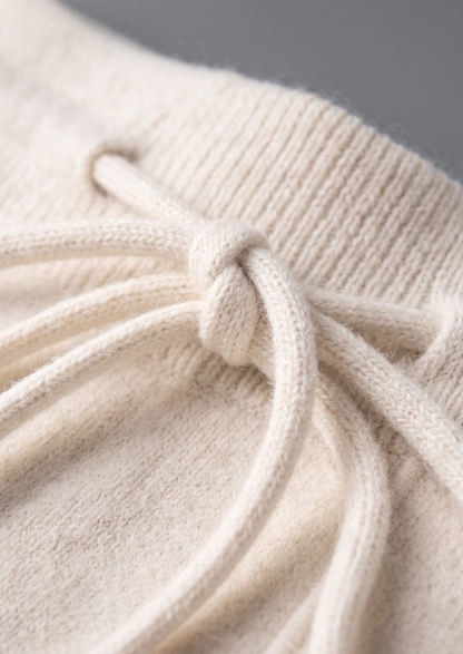 Pure Extra-Fine Merino Wool Cream White Luzzo Set | Roccella