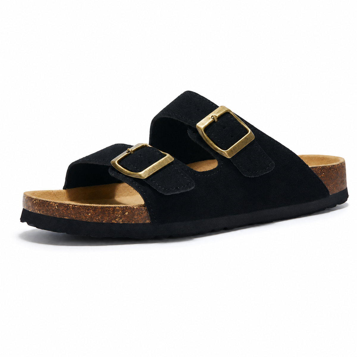 Maibulun Suede Arizona Sandals - Black | Roccella