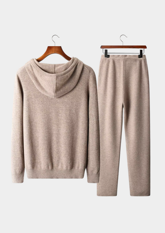 Pure Extra-Fine Merino Wool Beige Savro Set | Roccella