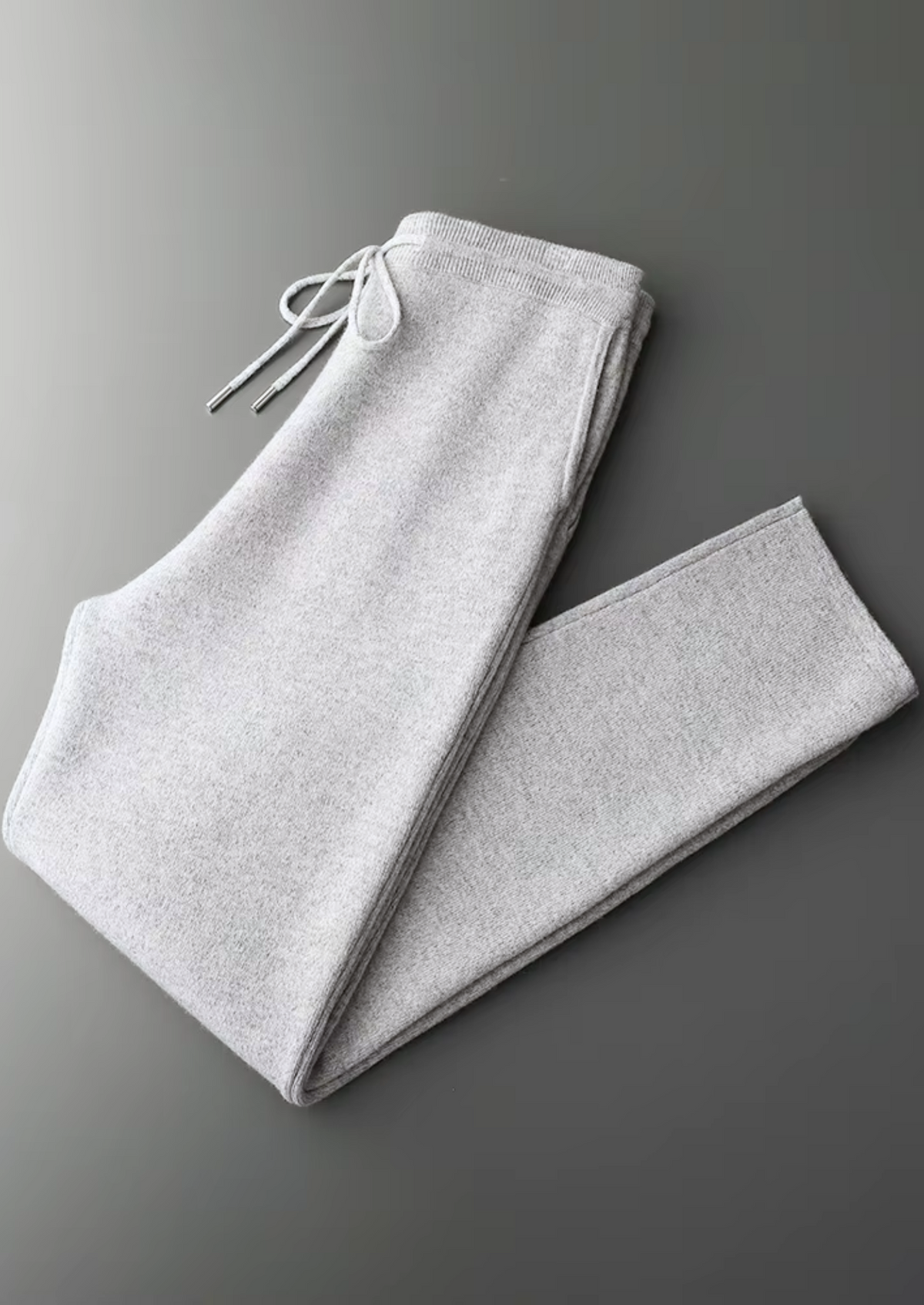 Pure Extra-Fine Merino Wool Light Gray Savro Set | Roccella