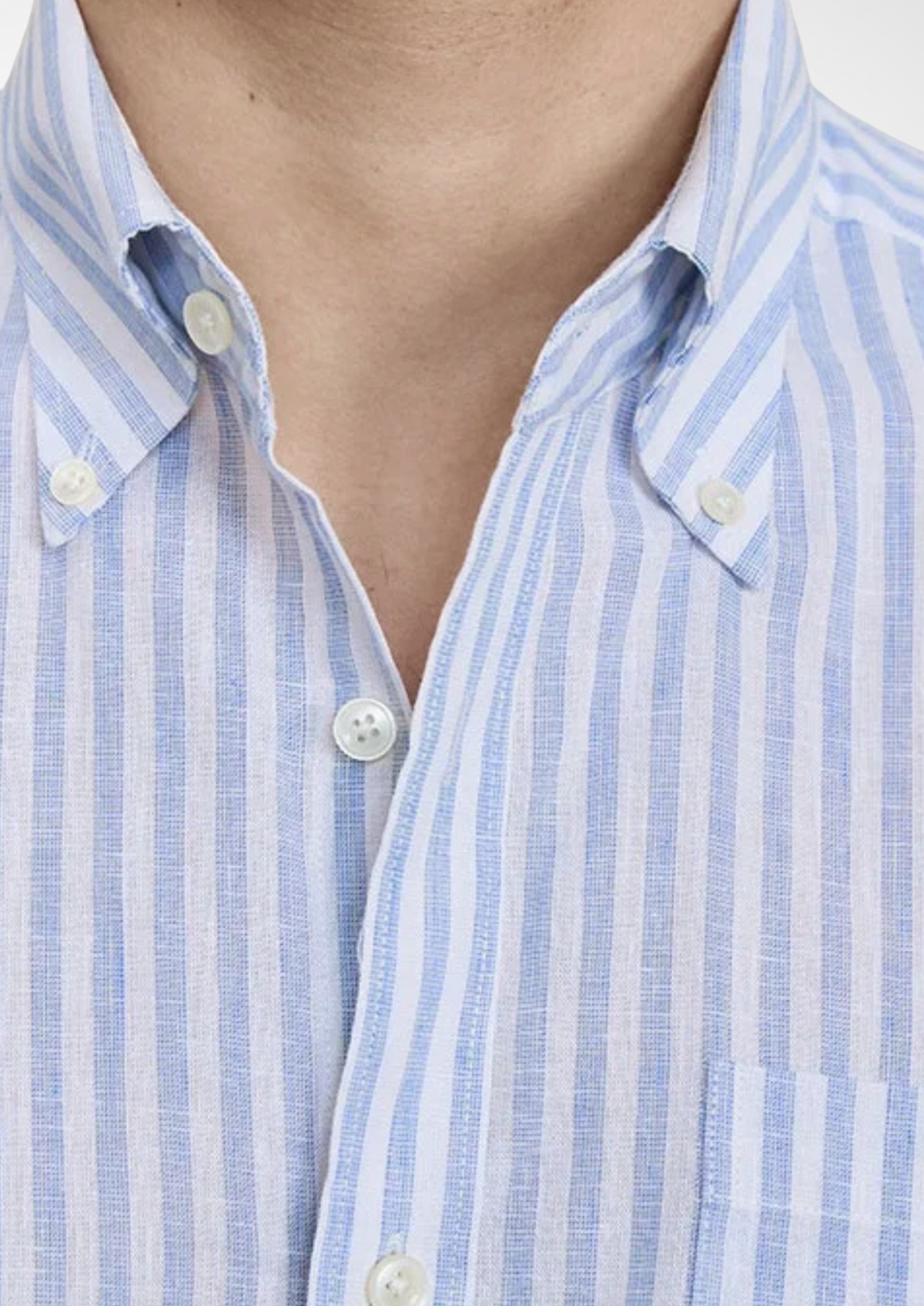 Portofino Striped Coastal Shirt - Light Blue | Roccella