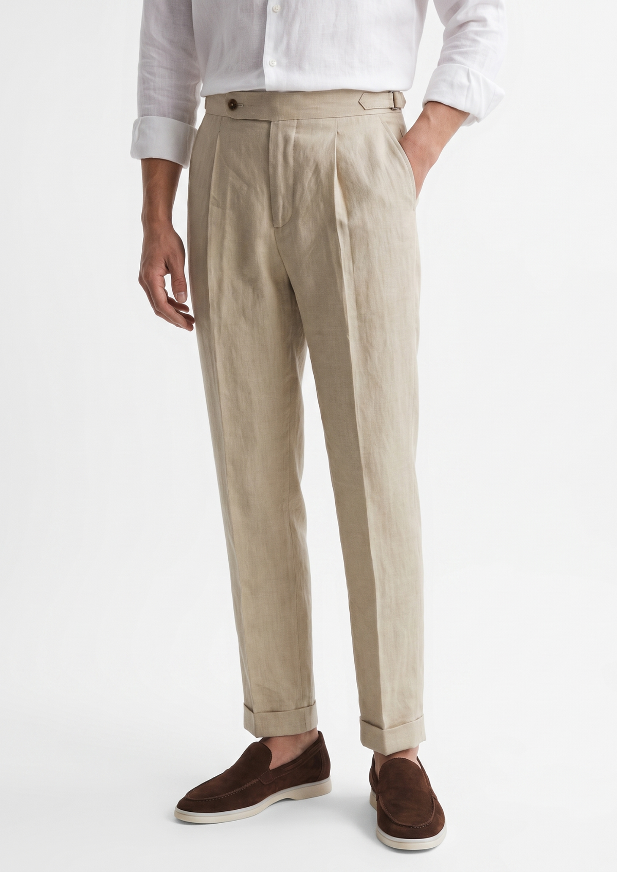 Tuscany Pleated Coastal Trousers - Sand | Roccella