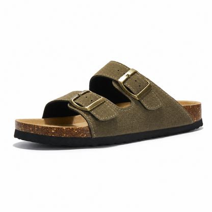 Maibulun Suede Arizona Sandals - Moss Green | Roccella